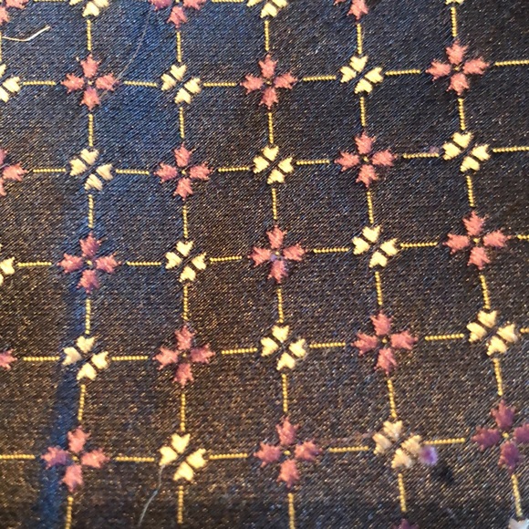 TIE SHOP ROMA SETA SEIDE Mens Tie Made in Italy 100% Silk Blue Square Flower - Picture 6 of 11